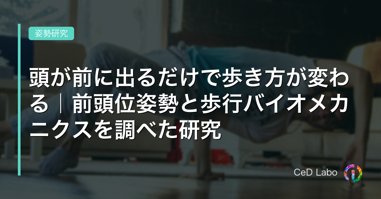 頭が前に出るだけで歩き方が変わる｜前頭位姿勢と歩行バイオメカニクスを調べた研究